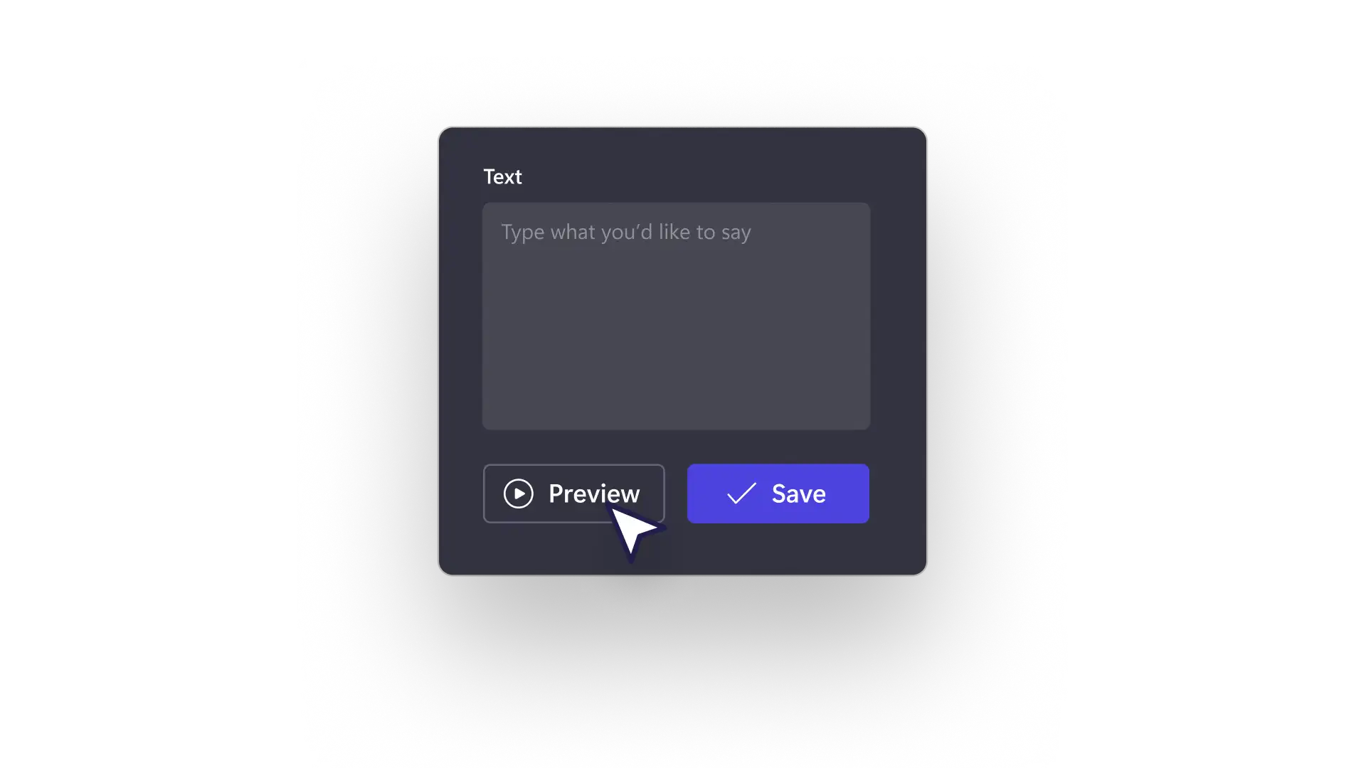 An image of a user saving the text to speech voiceover.